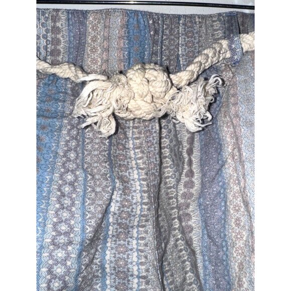 Rewash Womens XL Striped Boho Shorts With Braided Rope Belt & Tassel Trim - Picture 7 of 7